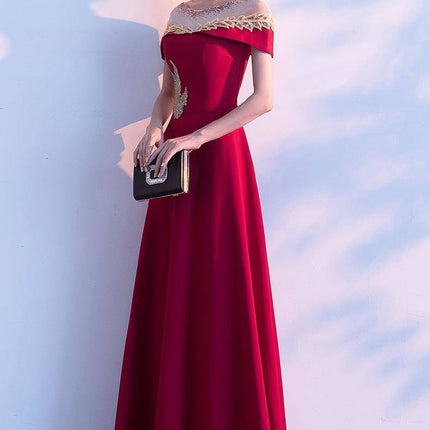 Evening Dress Bride's Toast Dress 2025 Spring Burgundy Homecoming Engagement Petite Wedding Dress Dress for Women