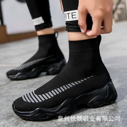 Manufacturer's Spring and Summer Elastic Socks Shoes Bayuelianga Men's High-Top Korean Style Versatile Women's Shoes Cross-Border Dropshipping Platform Shoes