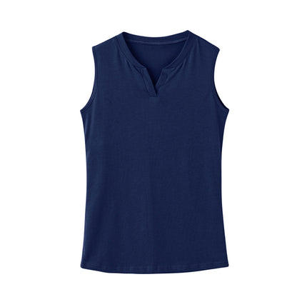 Summer New Women's Korean Style V-Neck Sleeveless T-Shirt Pure Cotton Base Shirt Slim Fit Tank Top Cross-Border