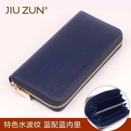 Cross-Border special for new leather long zipper men's wallet water ripple mobile phone coin purse a generation of hair