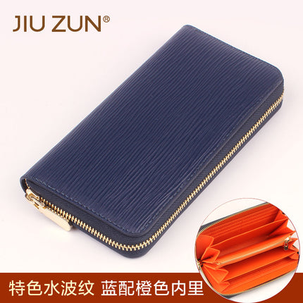 Cross-Border special for new leather long zipper men's wallet water ripple mobile phone coin purse a generation of hair
