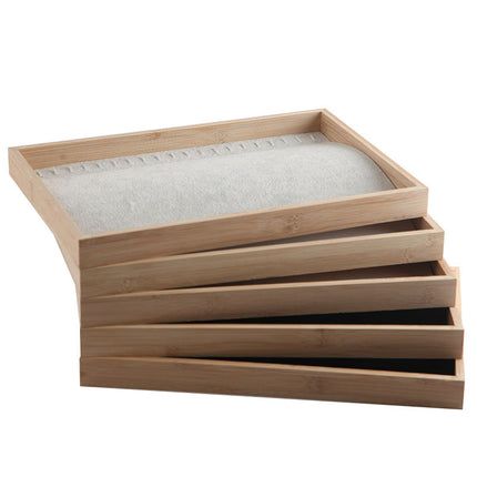 New bamboo jewelry plate necklace plate bracelet display tray storage box jewelry rack jewelry display props