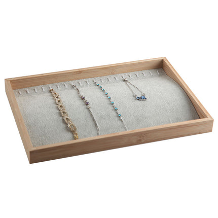New bamboo jewelry plate necklace plate bracelet display tray storage box jewelry rack jewelry display props