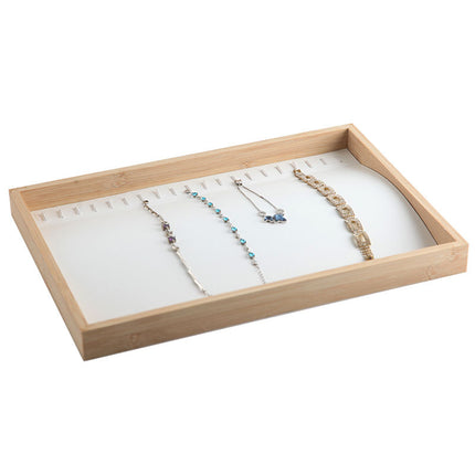New bamboo jewelry plate necklace plate bracelet display tray storage box jewelry rack jewelry display props