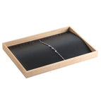 Bamboo necklace plate black leather