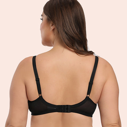 Charming Lansheng foreign trade brand large size bra smooth thin Cup European and American underwear wholesale large chest small steel ring bra