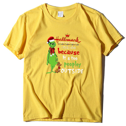 Wish Personality Green People English Printed Short-sleeved T-shirt Casual Women's T-shirt Fashion Women's Top Loose T-shirt Women
