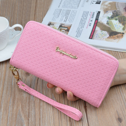 New Women's Wallet Women's Long Zipper Clutch Bag Fashionable Plaid Soft Wallet Large Capacity Coin Clip Mobile Phone Bag