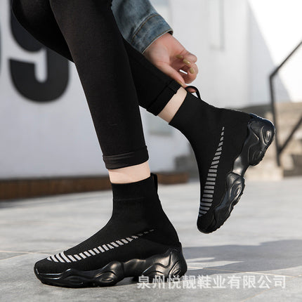 Manufacturer's Spring and Summer Elastic Socks Shoes Bayuelianga Men's High-Top Korean Style Versatile Women's Shoes Cross-Border Dropshipping Platform Shoes