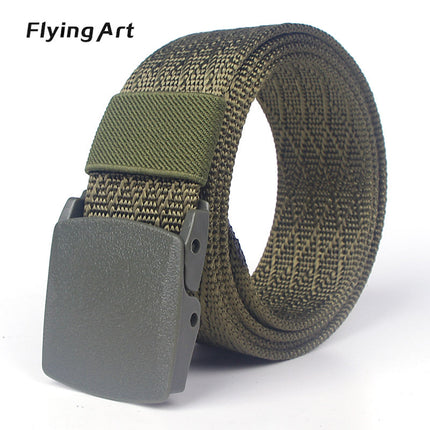 Casual Smooth Buckle Nylon Belt Men and Women Thickened POM Security Jacquard Pants Belt Tactical Wholesale All-match
