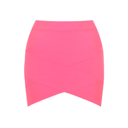 European and American Style Sexy Cross-Over Ultra-Short Skirt, High-Waisted Slit Bandage Bodycon Skirt, Nightclub Mini Skirt, Women's Clothing for Night Clubbing and Parties