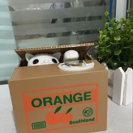 Cute creative money cat piggy bank children's toys greedy cat electric piggy bank stealing cat piggy bank coins