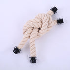 Beige soft cord black button