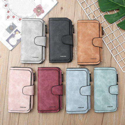 Cross-Border Large-Capacity Long Women's Frosted Pu Multi-Purpose Women's Wallet Clutch Bag Card Holder Women's High-End
