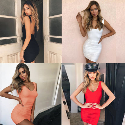 2026 European and American Foreign Trade Women's Clothing Amazon Wish Cross-Border Hot-Selling Fashion Hip-Hugging Sexy Dress