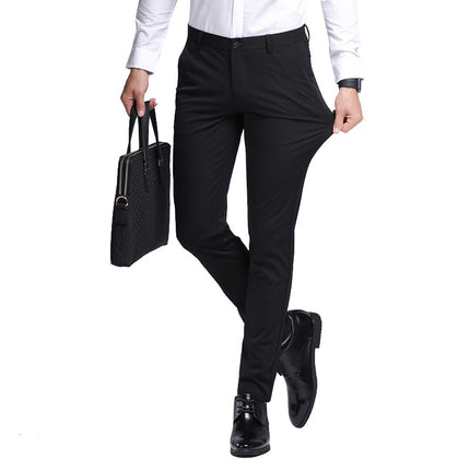2025 New Men's Autumn Straight Pants Youth Men's Pants Business Casual Pants Non-ironing Slim-fit Small Leg Pants