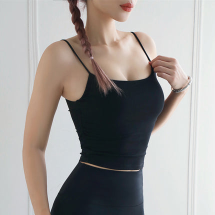 Tongji Yoga Wear Sports Bra Nude Feel High Impact Shockproof Anti-Sagging Strap Fitness Vest Sports Bra for Women