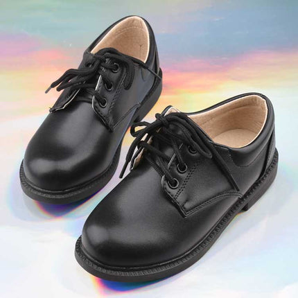 Boys Black Leather Shoes Spring and Autumn New Patent Leather White Performance Shoes British Style Dress Student Shoes Children's Sneakers