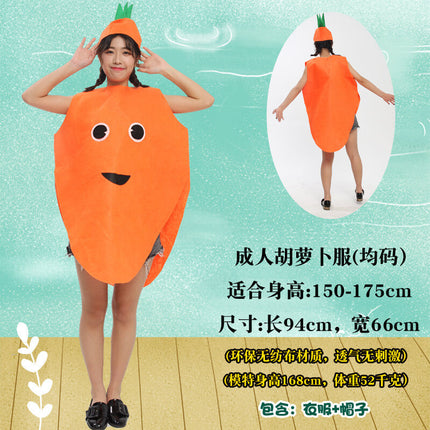 Adult Children's Day Performance Costume Non-woven Fruit and Vegetable Handmade Environmentally Friendly Show Clothes