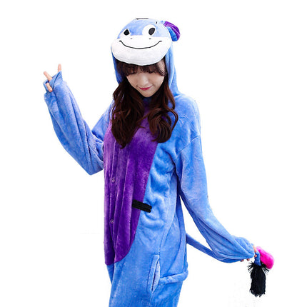 Cross-Border New Flannel Pajamas Zebra Tigger Cartoon One-Piece Couple Cute Home Clothes Mixed Batch