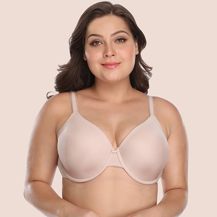 Charming Lansheng foreign trade brand large size bra smooth thin Cup European and American underwear wholesale large chest small steel ring bra