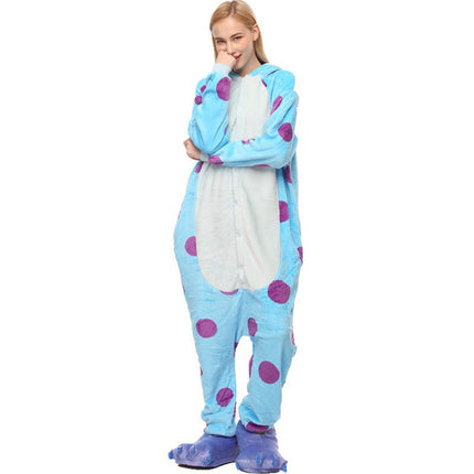 Cross-Border New Flannel Pajamas Zebra Tigger Cartoon One-Piece Couple Cute Home Clothes Mixed Batch