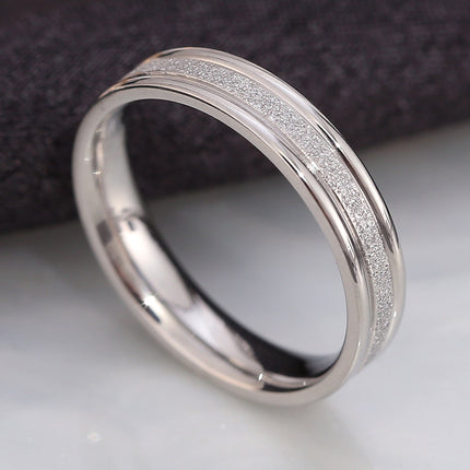 Wish Elegant Korean Style Simple Titanium Steel Ring Women's Diamond Stainless Steel Ring Couple's Fashion Internet Celebrity Ring