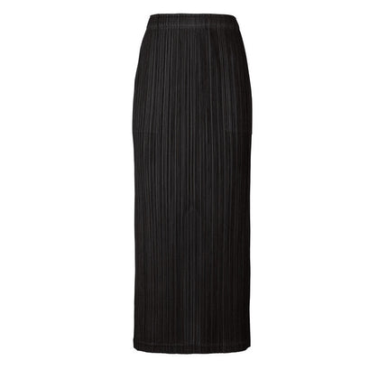 Summer New Elegant Miyake Skirt Casual Pleated Slim Long High Elastic Pleated Hip Skirt One Step Skirt