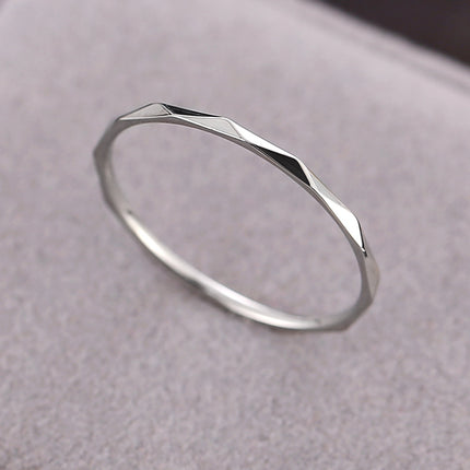 Wish Elegant Korean Style Simple Titanium Steel Ring Women's Diamond Stainless Steel Ring Couple's Fashion Internet Celebrity Ring