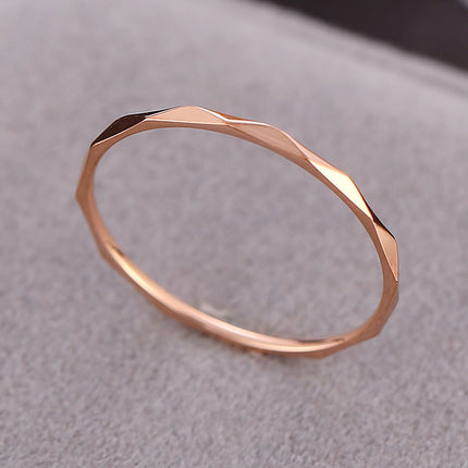 Wish Elegant Korean Style Simple Titanium Steel Ring Women's Diamond Stainless Steel Ring Couple's Fashion Internet Celebrity Ring