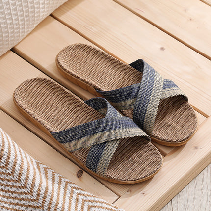 Cixi Simple Linen Slippers Four Seasons Guest Indoor Living Room Home Floor Cotton Linen Slippers Couple Wholesale