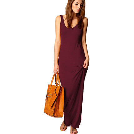 2025 European and American New Summer Casual Women's Clothing Amazon Cross-Border Sexy Vest Long Skirt Sleeveless Slim Dress