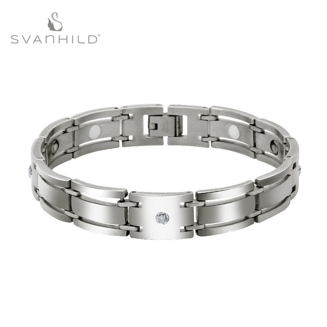 Shopee Amazon Wish Stainless Steel Bracelet Men's Germanium Stone Bracelet Titanium Steel Jewelry Cross-Border Hot Selling