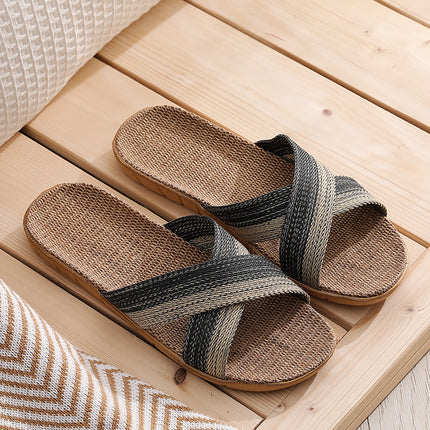 Cixi Simple Linen Slippers Four Seasons Guest Indoor Living Room Home Floor Cotton Linen Slippers Couple Wholesale