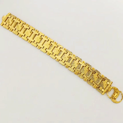 Gold-plated jewelry men's bracelet version chain bracelet tough guy wide face bracelet chain rice pattern bracelet a generation of hair