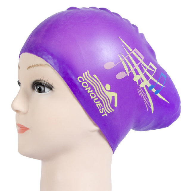 Women's Long Hair Swimming Cap Adult Silicone Comfortable Waterproof Hair Care Ear Care Plus Swimming Equipment Hot Spring Cross-Border