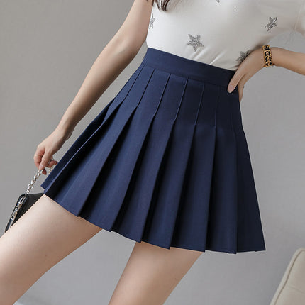 Half-Length Pleated Skirt Spring and Summer 2026 New Style Black Plus Size Autumn and Winter Plaid Korean Style High-Waisted A-Line Short Skirt