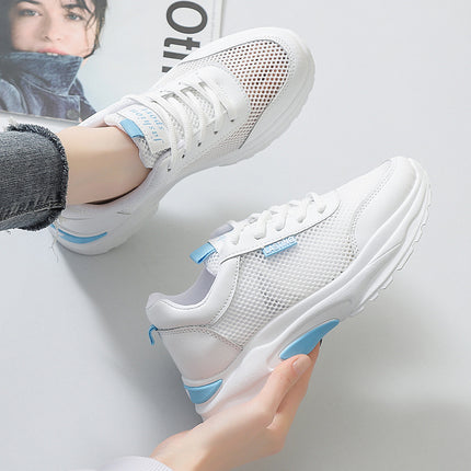 2026 Women's Mesh Shoes, Hollow-Out Single Mesh Sneakers, Breathable Low-Top Summer Solid Color Running Shoes, Mesh Dad Shoes for Women