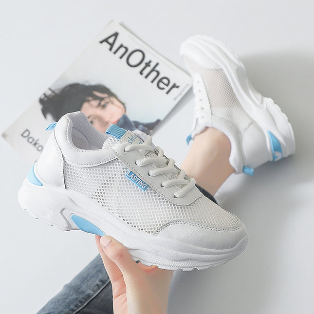 2026 Women's Mesh Shoes, Hollow-Out Single Mesh Sneakers, Breathable Low-Top Summer Solid Color Running Shoes, Mesh Dad Shoes for Women