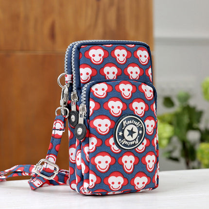 2020 Korean style mobile phone bag women's mobile phone bag packaging zipper printed small bag summer shoulder bag women's crossbody