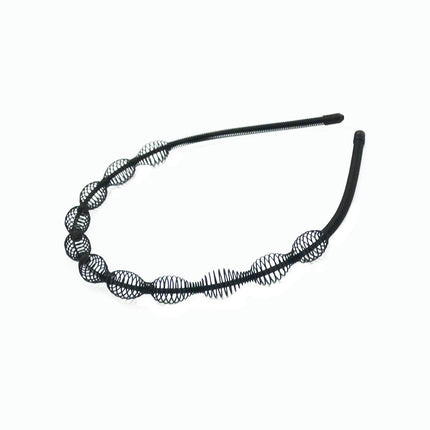 Iron black bottom wave spiral sports head hoop head buckle bath fine hairpin men's and girls universal wash hair hoop wholesale