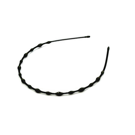 Iron black bottom wave spiral sports head hoop head buckle bath fine hairpin men's and girls universal wash hair hoop wholesale