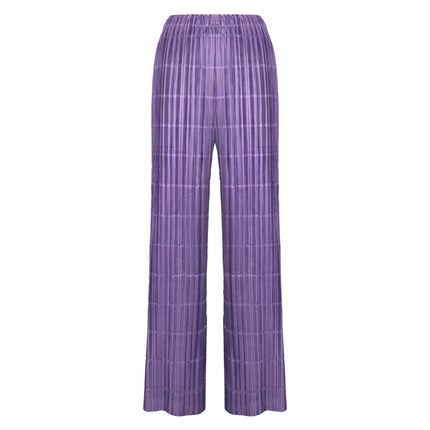 Miyake 2026 Summer Pleated Cropped Pants Slim Fit Loose Versatile Slimming Casual Straight Pants Japanese and Korean Casual Style
