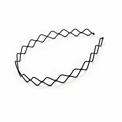 Iron black bottom wave spiral sports head hoop head buckle bath fine hairpin men's and girls universal wash hair hoop wholesale