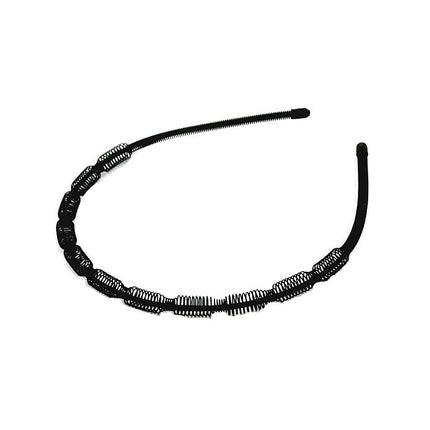 Iron black bottom wave spiral sports head hoop head buckle bath fine hairpin men's and girls universal wash hair hoop wholesale