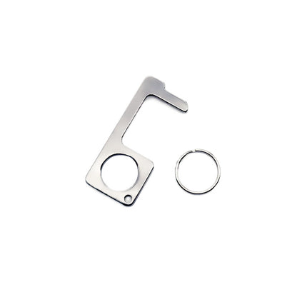 Stainless Steel Door Opening and Locking Tool Keychain Key Clip Key Ring Door Handle Doorbell Elevator Key Button