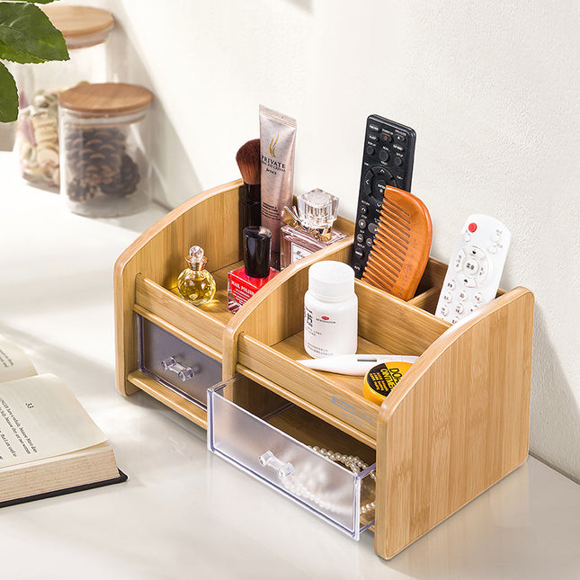 Multifunctional pen holder wooden storage box office study desktop pen holder storage box student pen holder finishing box