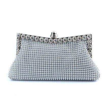 Cross-Border Ebay Aluminum Bead Evening Bag Aluminum Sheet Evening Clutch Bag Rhinestone Evening Bag Socialite Banquet Bag Factory Direct Sale