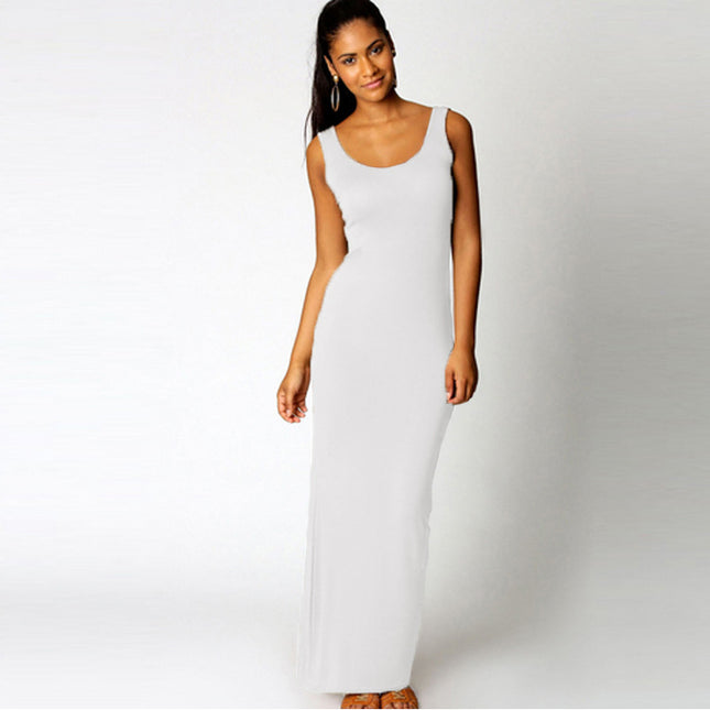 2025 European and American New Summer Casual Women's Clothing Amazon Cross-Border Sexy Vest Long Skirt Sleeveless Slim Dress