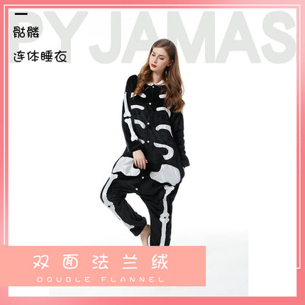 Cross-Border New Flannel Pajamas Zebra Tigger Cartoon One-Piece Couple Cute Home Clothes Mixed Batch